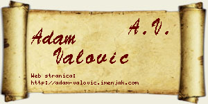 Adam Valović vizit kartica